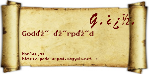 Godó Árpád névjegykártya