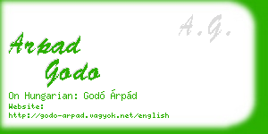 arpad godo business card